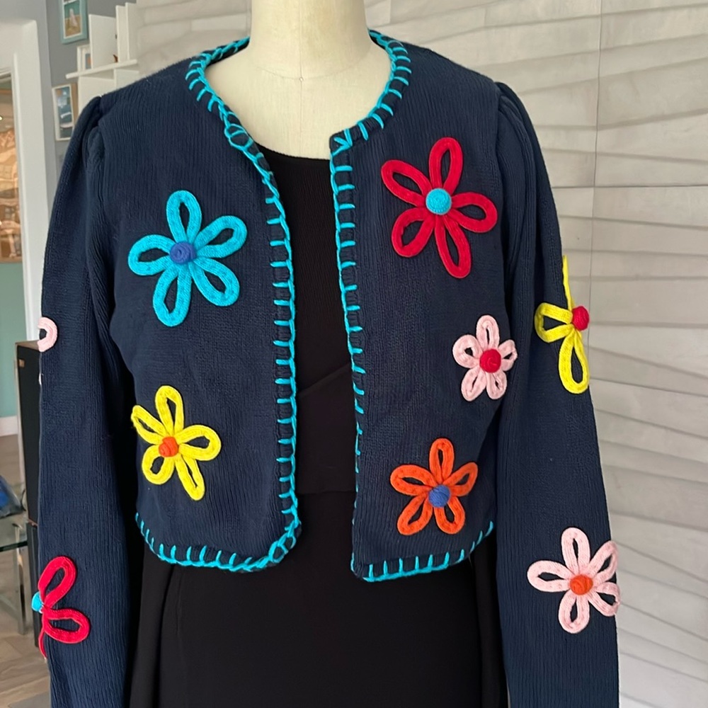 Zara Floral Embroidered Cardigan Size:S - Picture 4 of 6